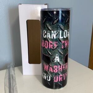 2nd Amendment 20oz Tumbler new w box and stainless reusable straw.